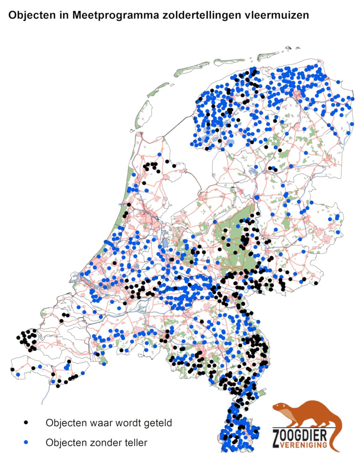 In het meetprogramma NEM Zoldertellingen geregisteerde objecten