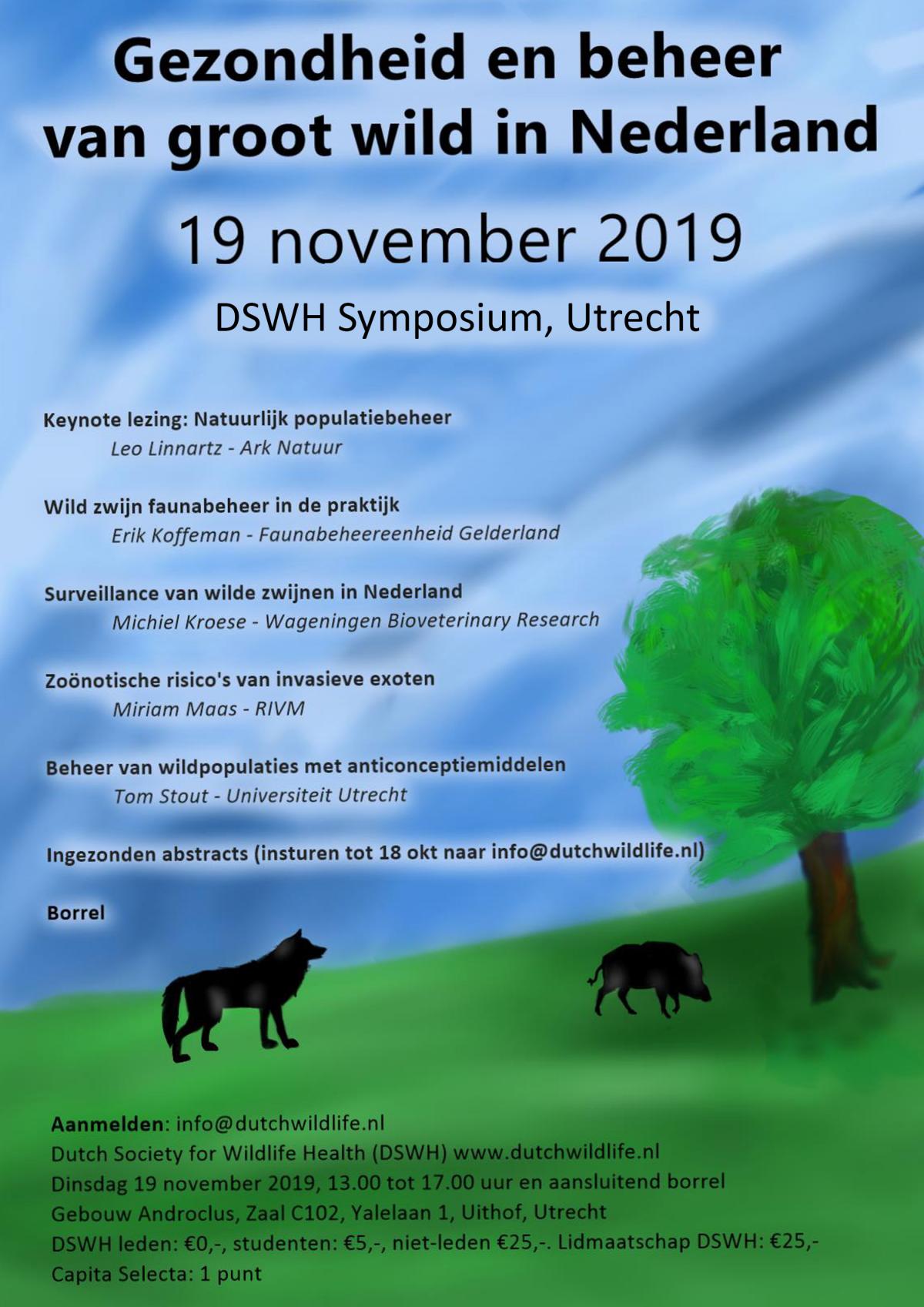 Poster DSWH Symposium "Gezondheid en beheer van groot wild in Nederland"