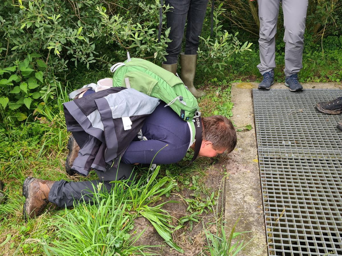 Ruiken aan otterpoep (bron: Elze Polman)